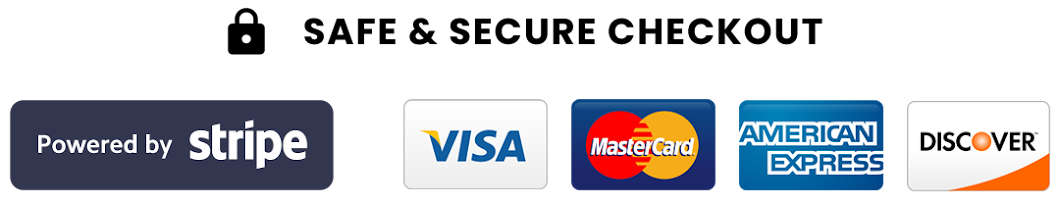 Safe and secure checkout powered by Stripe. Visa, Mastercard, American Express, and Discover accepted.