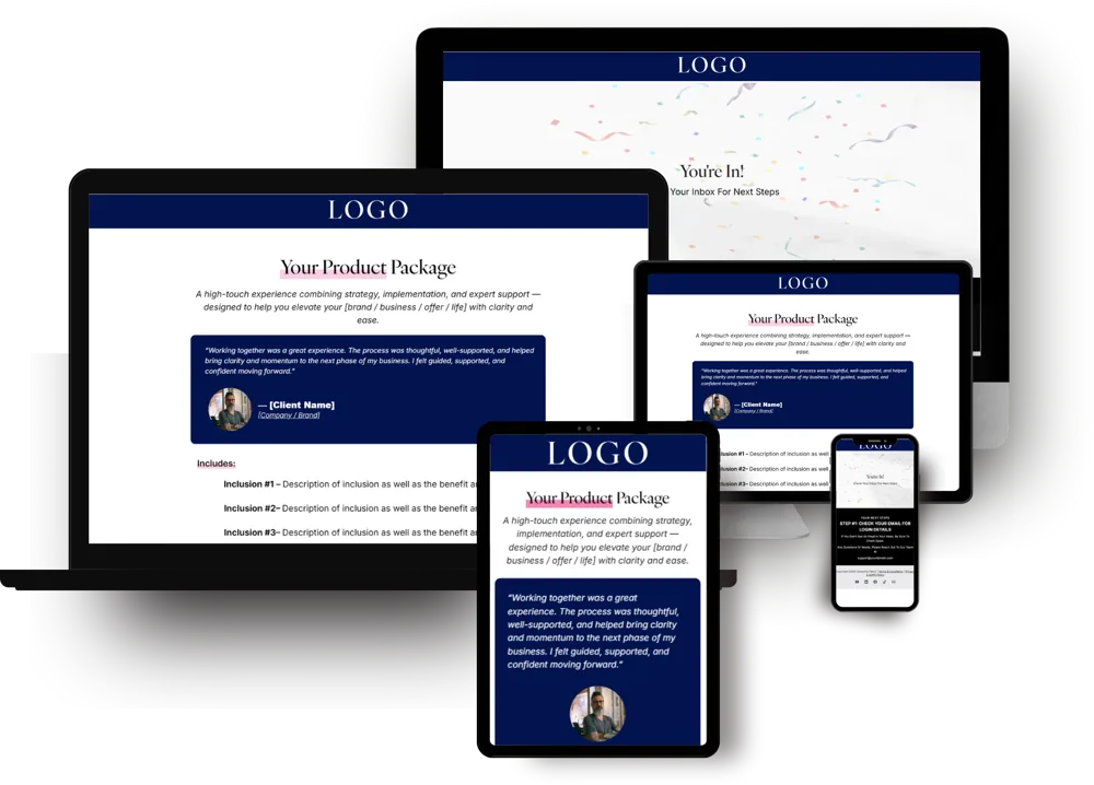 Fast Sales Checkout Page shown across desktop, tablet, and phone mockups