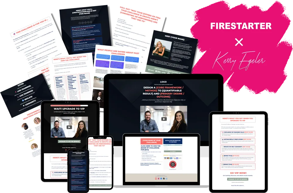 Sales Challenge Funnel shown across desktop, tablet, and phone mockups