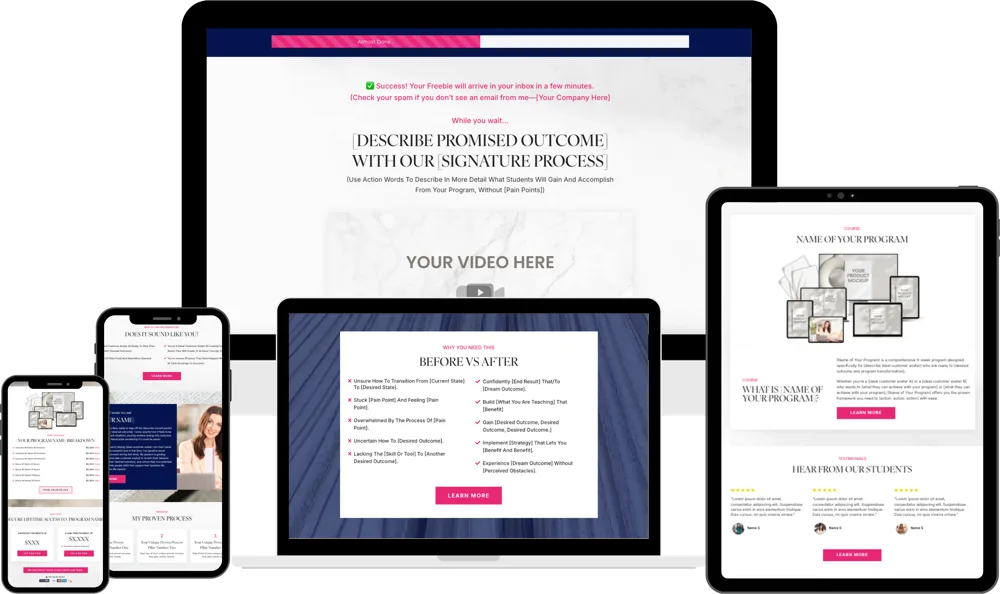 Tripwire Funnel shown across desktop, tablet, and phone mockups